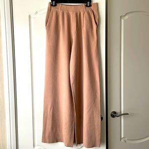 NWT ZARA HEAVY JERSEY KNIT PANTS WIDE LEG Large L